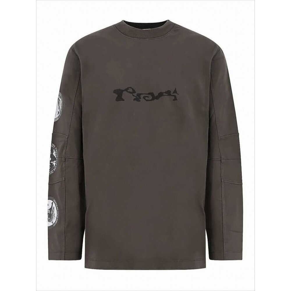 ROA Long-Sleeve Brown Organic Cotton T-Shirt